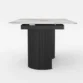 side profile view of marble top dining table top