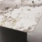 Close view of top marble surface of dining table