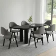 Modern black dining set with 6 chairs