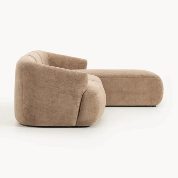 Oro cloud Sectional sofa - 3 seater (Light brown) (4) Side view of sectional sofa showing upholstered arms.