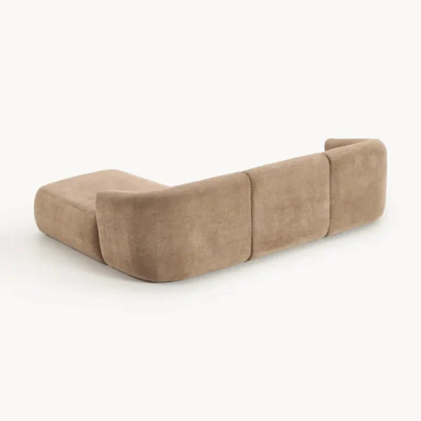 Oro cloud Sectional sofa - 3 seater (Light brown) (6) back view of sectional sofa.