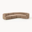 angled view of sectional 4 seater sofa.