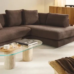 Raxon-Modular-Sofa-Brown-2_ sectional sofacorner view in a modern living room