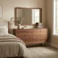 Roco Dresser – modern light oak dresser with six spacious drawers, clean lines, and minimalist brass knobs for a contemporary bedroom look.