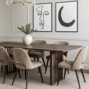 Strata dining table in a modern living room.