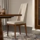 cream and walnut dining chair in dining room