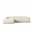 front view of white sectional sofa in white background