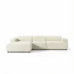 front view of white sectional sofa in white background