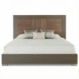 solid wood bed with strong wooden base with metal legs.