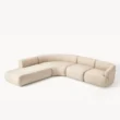 angled view of beige modular sofa