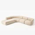 angled view of beige modular sofa