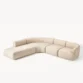 angled view of beige modular sofa