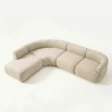 upper angled view of beige modular sofa