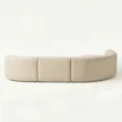 rear view of beige modular sofa.