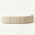 rear view of beige modular sofa.