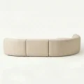 rear view of beige modular sofa.
