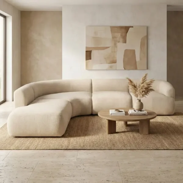 aristo curve modular sofa in a modern livingroom