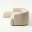 Side profile view of beige modular sofa