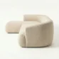 Side profile view of beige modular sofa