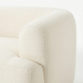armrest close view of white modular sofa