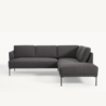front view dark grey sectional sofa