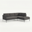 angled view of dark grey sectional sofa