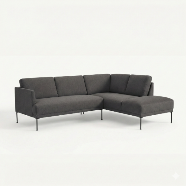 Lurva Modular sofa - Dark Grey (3) angled view of dark grey sectional sofa