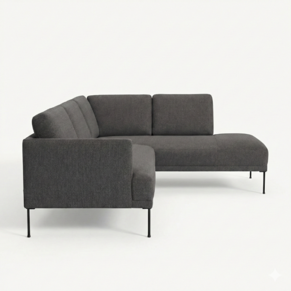 Lurva Modular sofa - Dark Grey (4) side profile view of dark grey sectional sofa