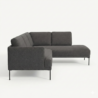 side profile view of dark grey sectional sofa