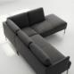 upper angled view of dark grey sectional sofa