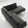 upper angled view of dark grey sectional sofa