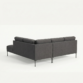 rear view of dark grey sectional sofa