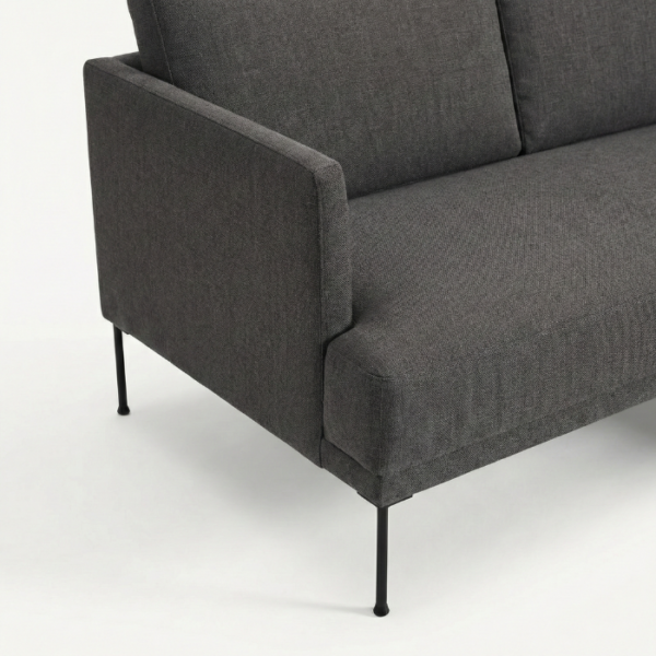 Lurva Modular sofa - Dark Grey (7) armrest close view of dark grey sectional sofa