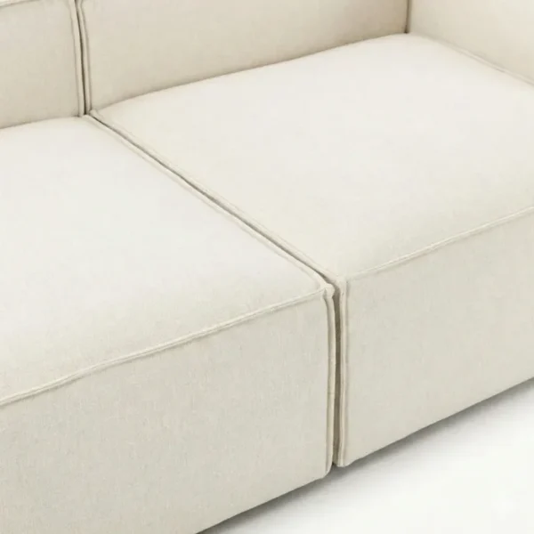Lusso Modular Sofa - Light Grey (9)_ close view of seat showing premium white upholstery of white modular sofa