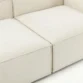 close view of seat showing premium white upholstery of white modular sofa