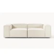 front view of white modular sofa