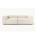 front view of white modular sofa
