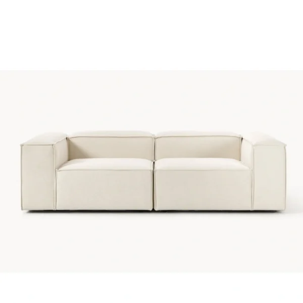 Lusso Modular Sofa - White (2) front view of white modular sofa