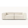 front view of white modular sofa