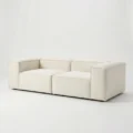 white modular sofa angled view in white background