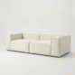 white modular sofa angled view in white background