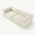 upper angled view of white modular sofa