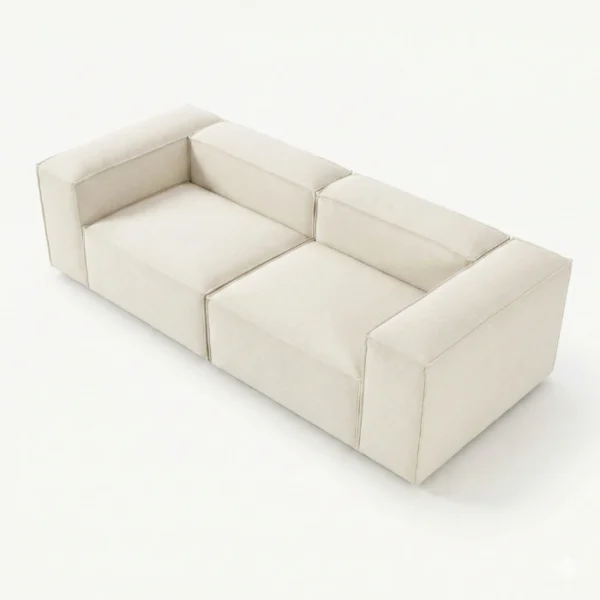 Lusso Modular Sofa - White (4) upper angled view of white modular sofa