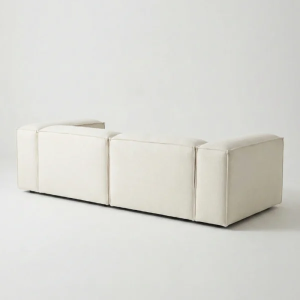 Lusso Modular Sofa - White (6) angled back view of white modular sofa