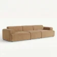 angled view of light brown modular sofa