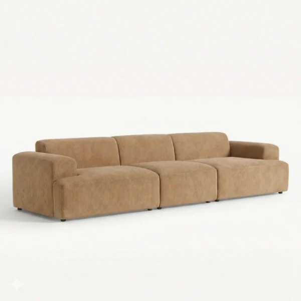 Serenova Modular sofa - Light Brown (2) angled view of light brown modular sofa