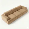 upper angled view of light brown modular sofa