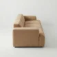 side profile view of light brown modular sofa.