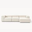 front view of white modular sofa