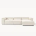 front view of white modular sofa